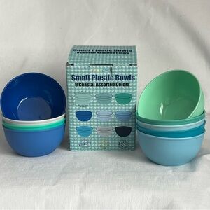 Kids Plastic Bowls Set of 9 10oz bowls Coastal Colors